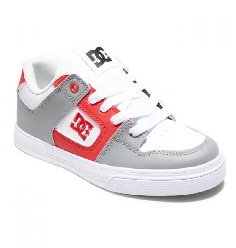 Niños Pure DC Shoes Blancas Rojas | KTF-493250