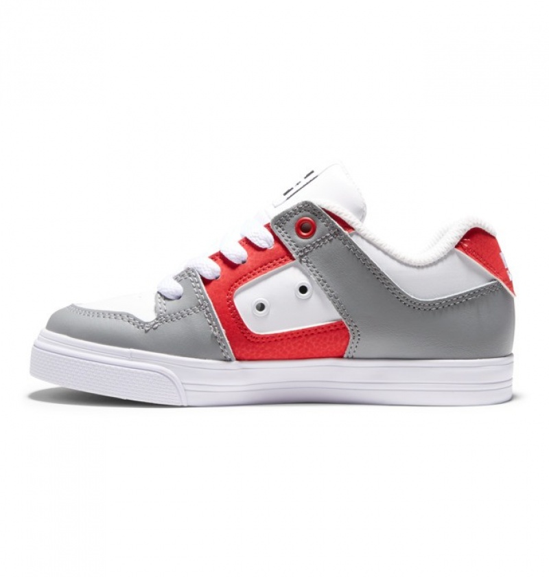 Niños Pure DC Shoes Blancas Rojas | KTF-493250