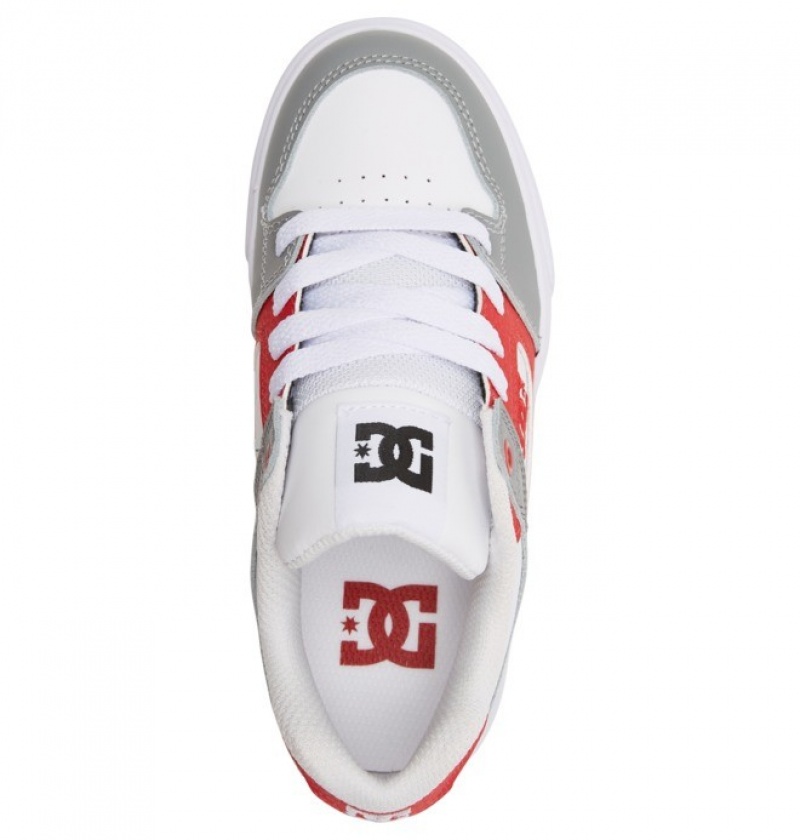 Niños Pure DC Shoes Blancas Rojas | KTF-493250