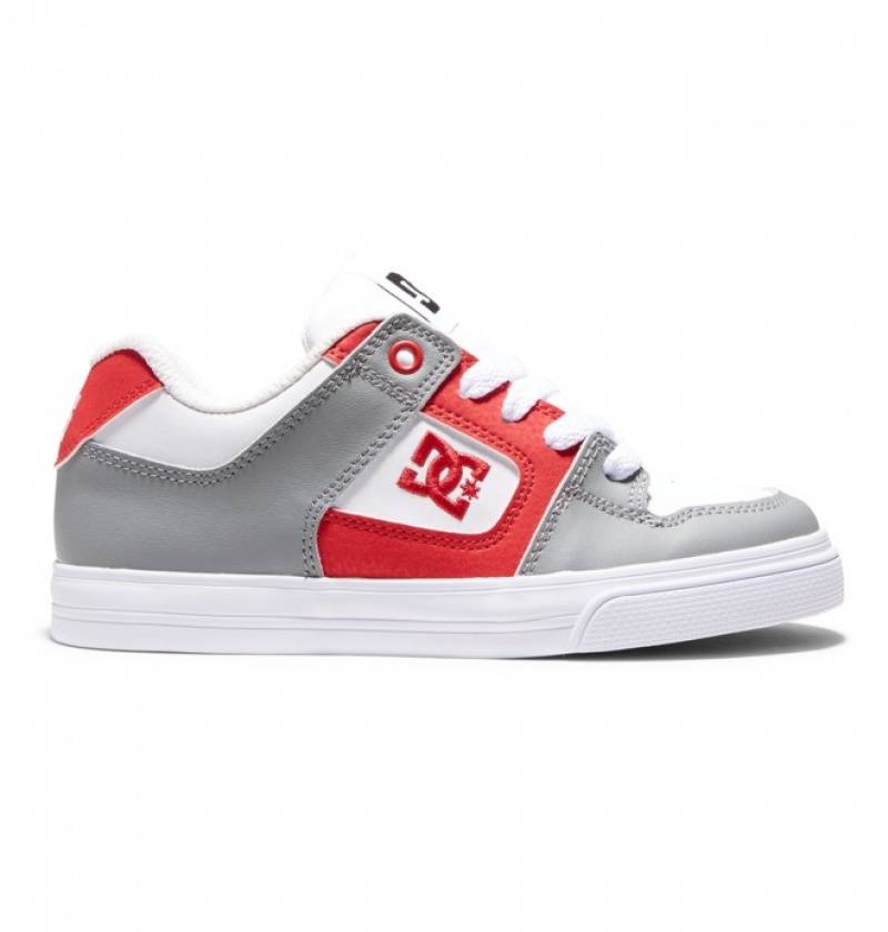 Niños Pure DC Shoes Blancas Rojas | KTF-493250