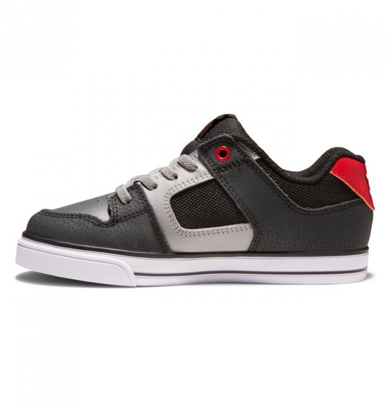 Niños Pure DC Shoes Elastic Krajkové Negras Gris Rojas | KLS-920361