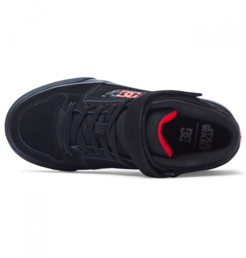 Niños Pure DC Shoes HI High-Top Negras Rojas Negras | GJP-840273