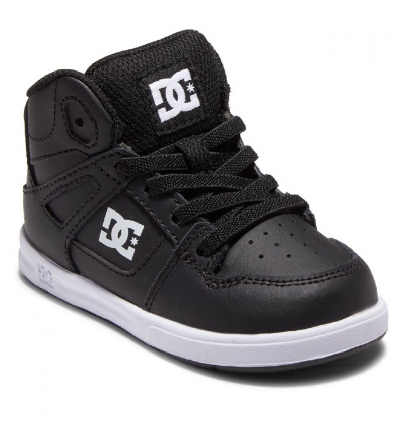 Niños Pure DC Shoes Hi High Negras Blancas | NMK-762405