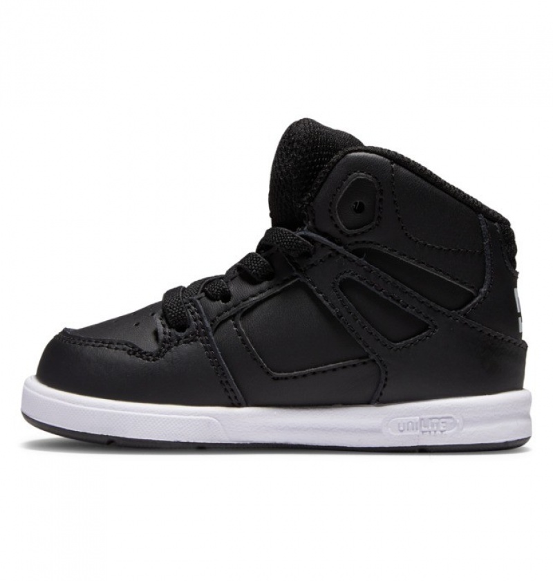 Niños Pure DC Shoes Hi High Negras Blancas | NMK-762405