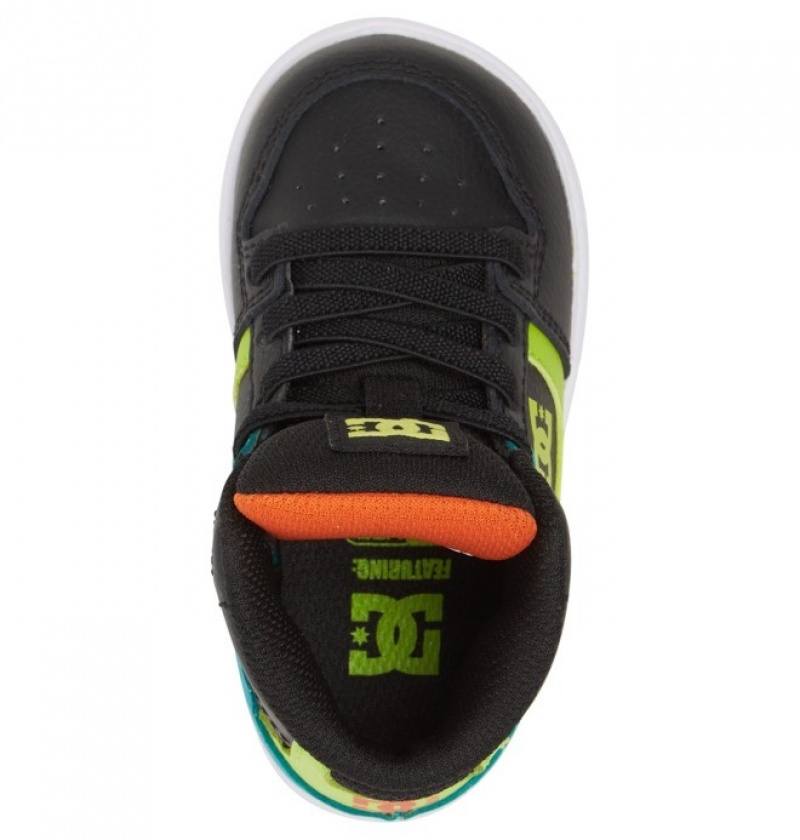 Niños Pure DC Shoes Hi High Negras Verde Naranjas | MJE-107254