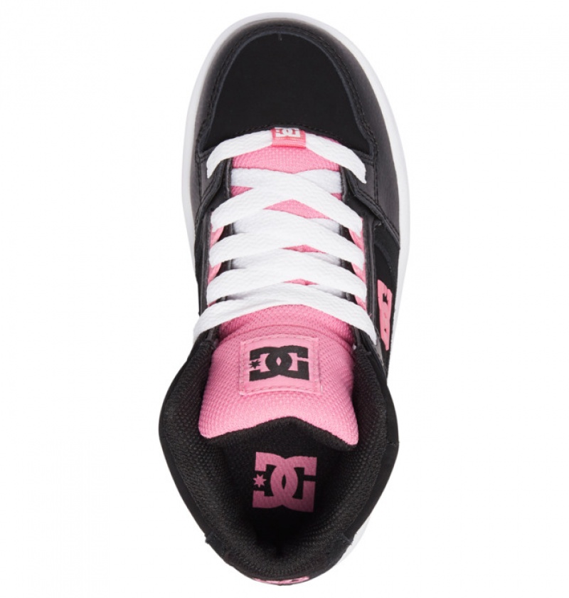 Niños Pure DC Shoes High-Top Negras Rosas | PES-718493