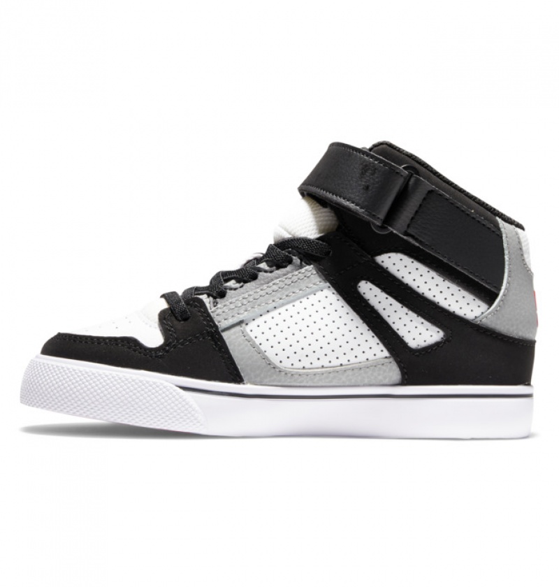 Niños Pure DC Shoes High Elastic Krajkové High-Top Blancas Negras Rojas | BXF-426105