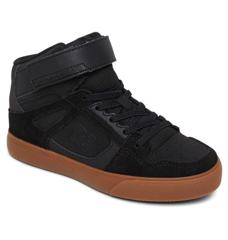 Niños Pure DC Shoes High Elastic Krajkové High-Top Negras | CGQ-728543