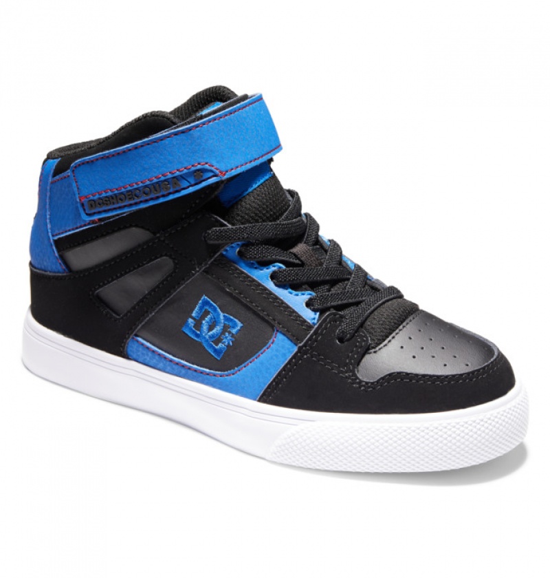 Niños Pure DC Shoes High Elastic Krajkové High-Top Negras Azules Rojas | BKE-932751