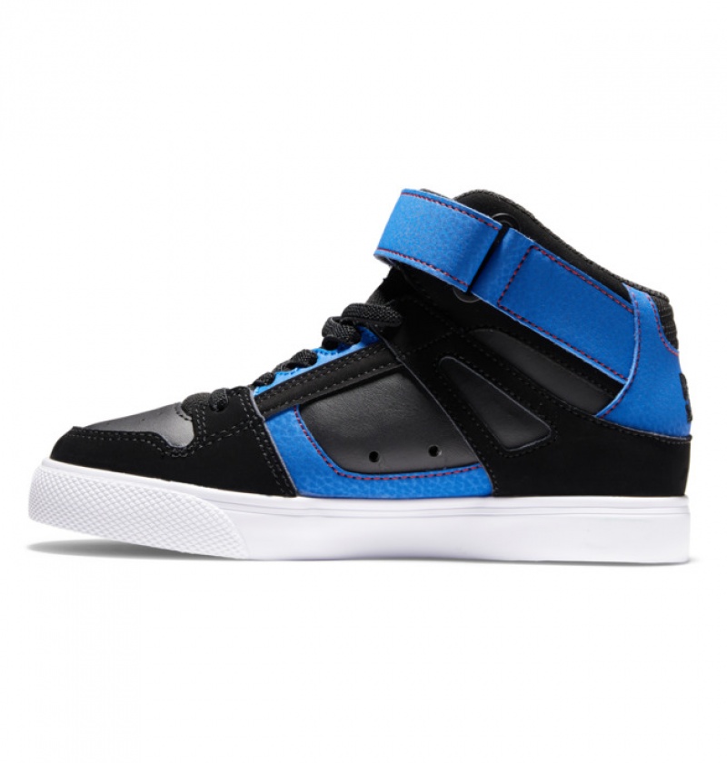 Niños Pure DC Shoes High Elastic Krajkové High-Top Negras Azules Rojas | BKE-932751