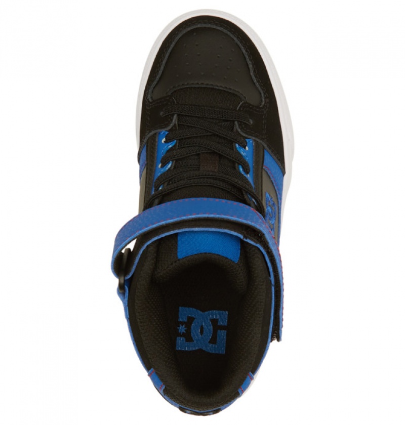 Niños Pure DC Shoes High Elastic Krajkové High-Top Negras Azules Rojas | BKE-932751