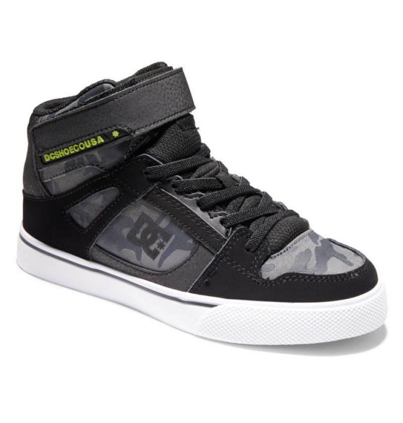 Niños Pure DC Shoes High Elastic Krajkové High-Top Negras | LCQ-903712