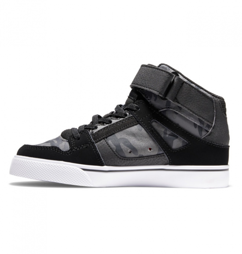 Niños Pure DC Shoes High Elastic Krajkové High-Top Negras | LCQ-903712