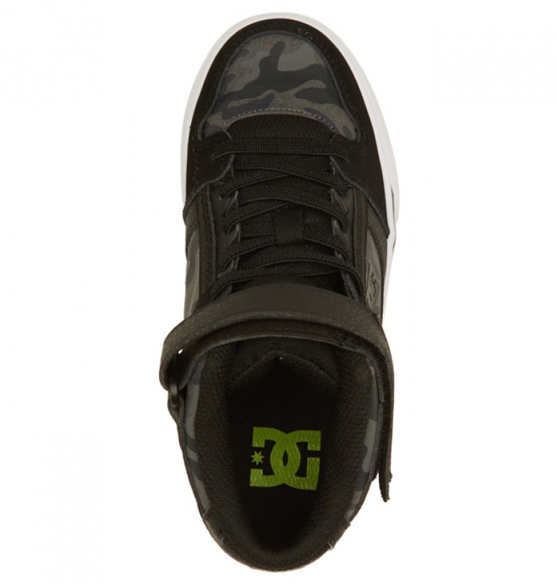 Niños Pure DC Shoes High Elastic Krajkové High-Top Negras | LCQ-903712